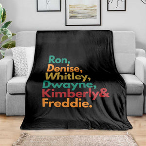 90s Black Sitcom HBCU Culture Tribute Throw Blanket Ron Denise Whitley Dwayne Kimberly Freddie TS02 Print Your Wear