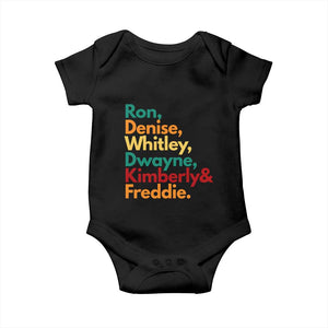 90s Black Sitcom HBCU Culture Tribute Baby Onesie Ron Denise Whitley Dwayne Kimberly Freddie TS02 Black Print Your Wear