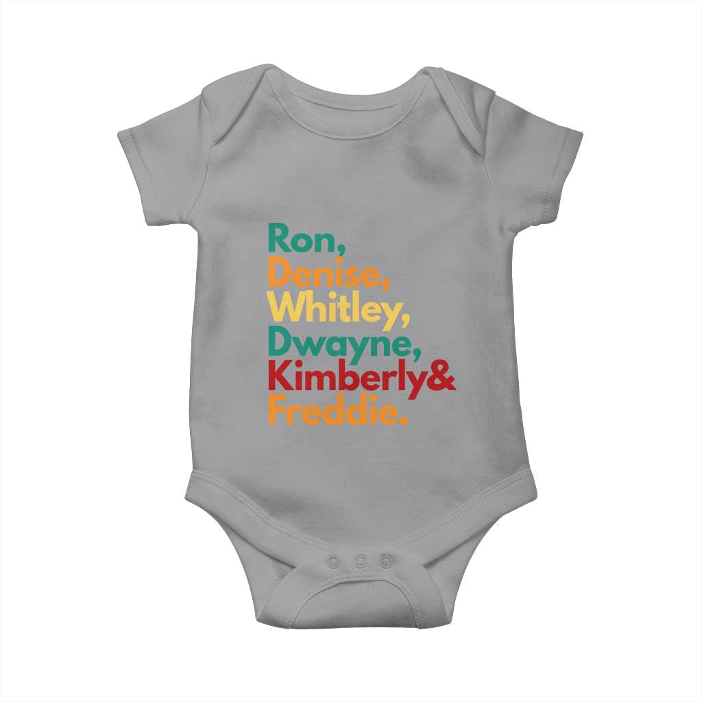 90s Black Sitcom HBCU Culture Tribute Baby Onesie Ron Denise Whitley Dwayne Kimberly Freddie TS02 Sport Gray Print Your Wear