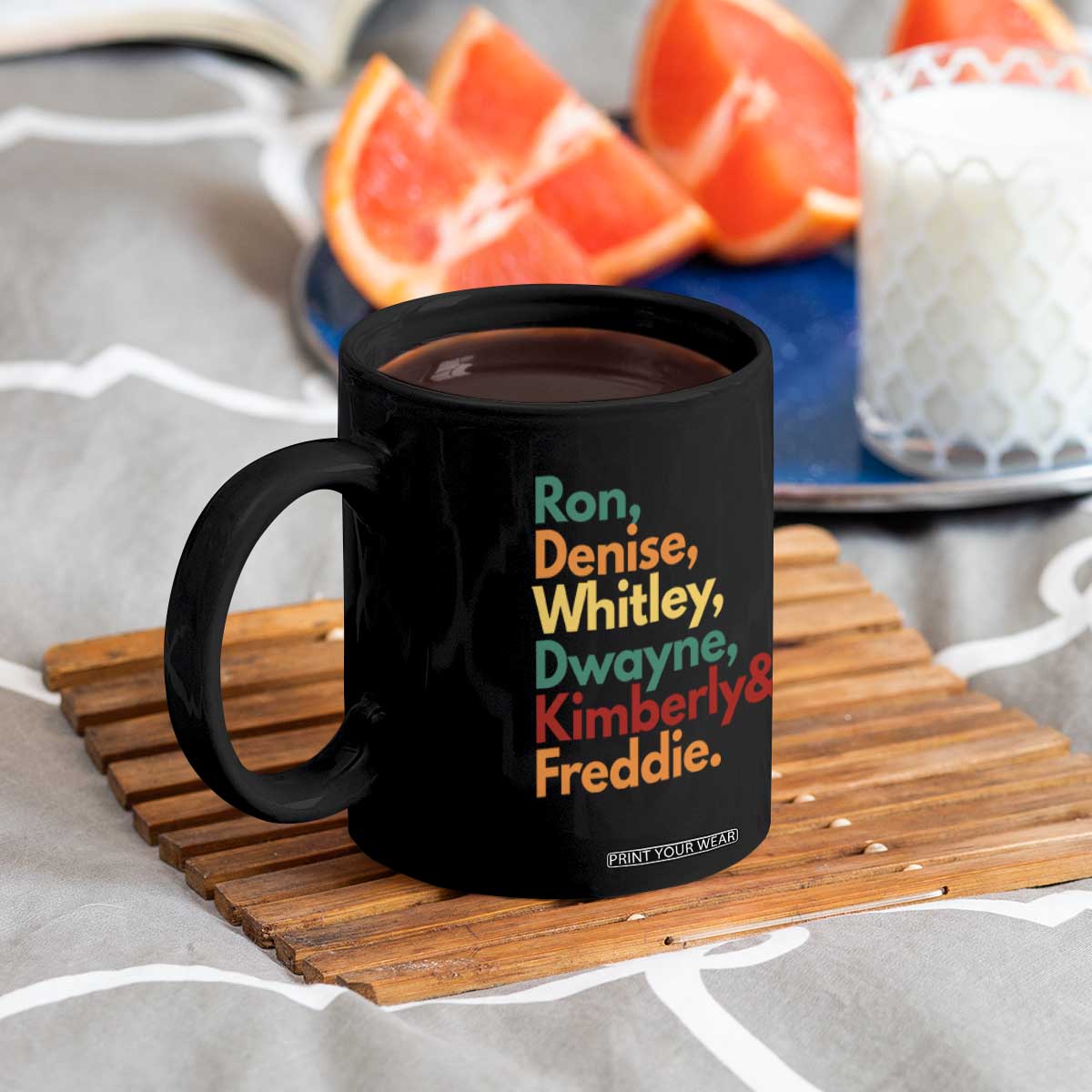 90s Black Sitcom HBCU Culture Tribute Coffee Mug Ron Denise Whitley Dwayne Kimberly Freddie TS02 Print Your Wear