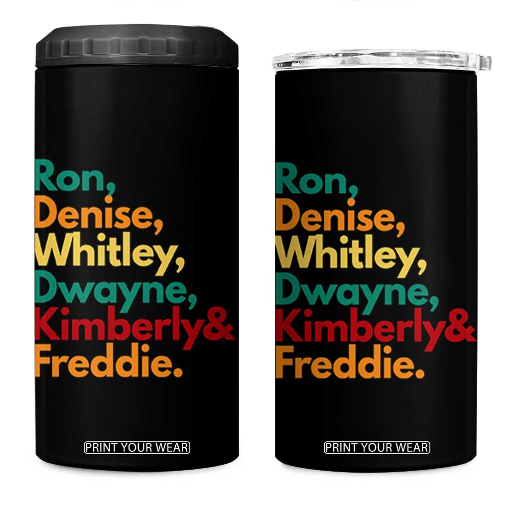 90s Black Sitcom HBCU Culture Tribute 4 in 1 Can Cooler Tumbler Ron Denise Whitley Dwayne Kimberly Freddie TS02 One Size: 16 oz Black Print Your Wear