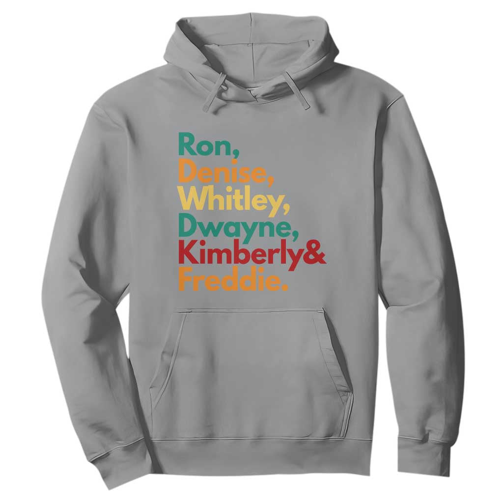 90s Black Sitcom HBCU Culture Tribute Hoodie Ron Denise Whitley Dwayne Kimberly Freddie TS02 Sport Gray Print Your Wear