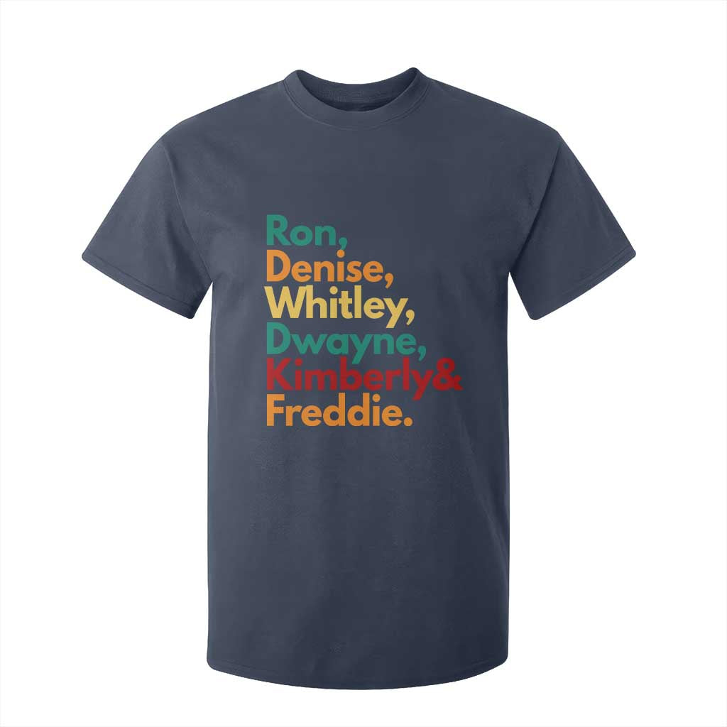90s Black Sitcom HBCU Culture Tribute T Shirt For Kid Ron Denise Whitley Dwayne Kimberly Freddie TS02 Navy Print Your Wear