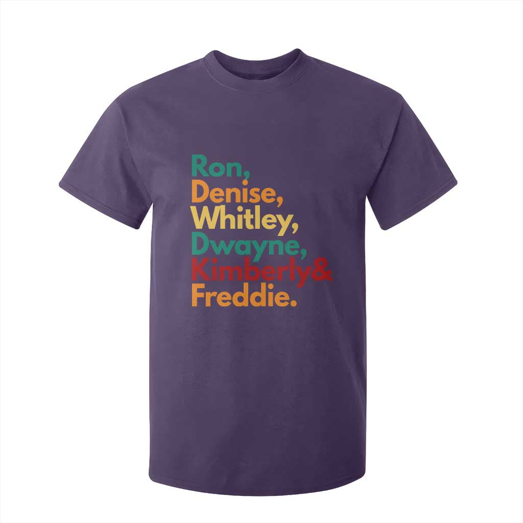 90s Black Sitcom HBCU Culture Tribute T Shirt For Kid Ron Denise Whitley Dwayne Kimberly Freddie TS02 Purple Print Your Wear