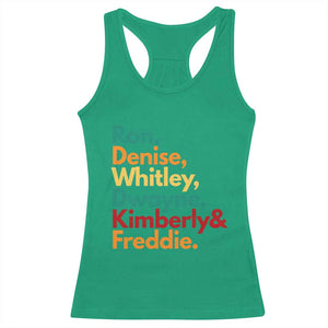 90s Black Sitcom HBCU Culture Tribute Racerback Tank Top Ron Denise Whitley Dwayne Kimberly Freddie TS02 Irish Green Print Your Wear