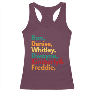 90s Black Sitcom HBCU Culture Tribute Racerback Tank Top Ron Denise Whitley Dwayne Kimberly Freddie TS02 Maroon Print Your Wear