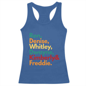 90s Black Sitcom HBCU Culture Tribute Racerback Tank Top Ron Denise Whitley Dwayne Kimberly Freddie TS02 Royal Blue Print Your Wear