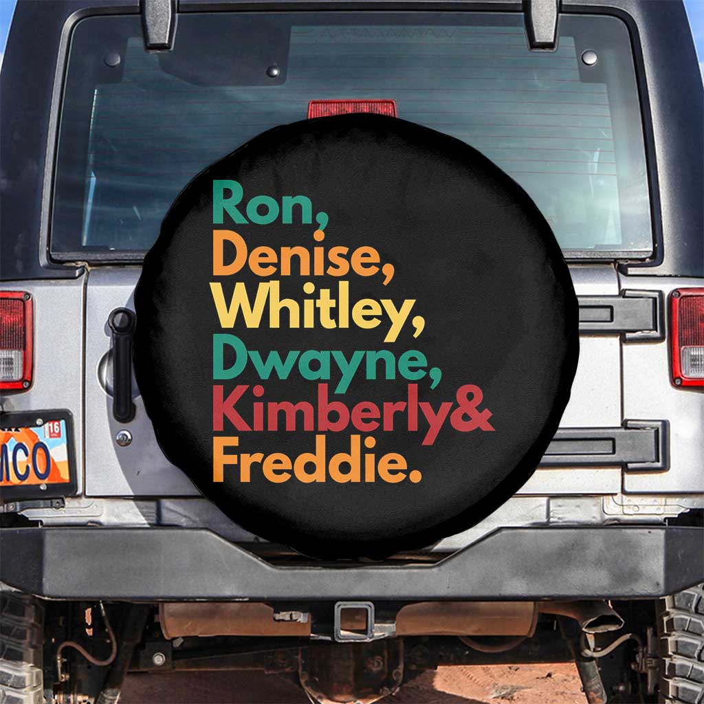 90s Black Sitcom HBCU Culture Tribute Spare Tire Cover Ron Denise Whitley Dwayne Kimberly Freddie TS02 No hole Black Print Your Wear