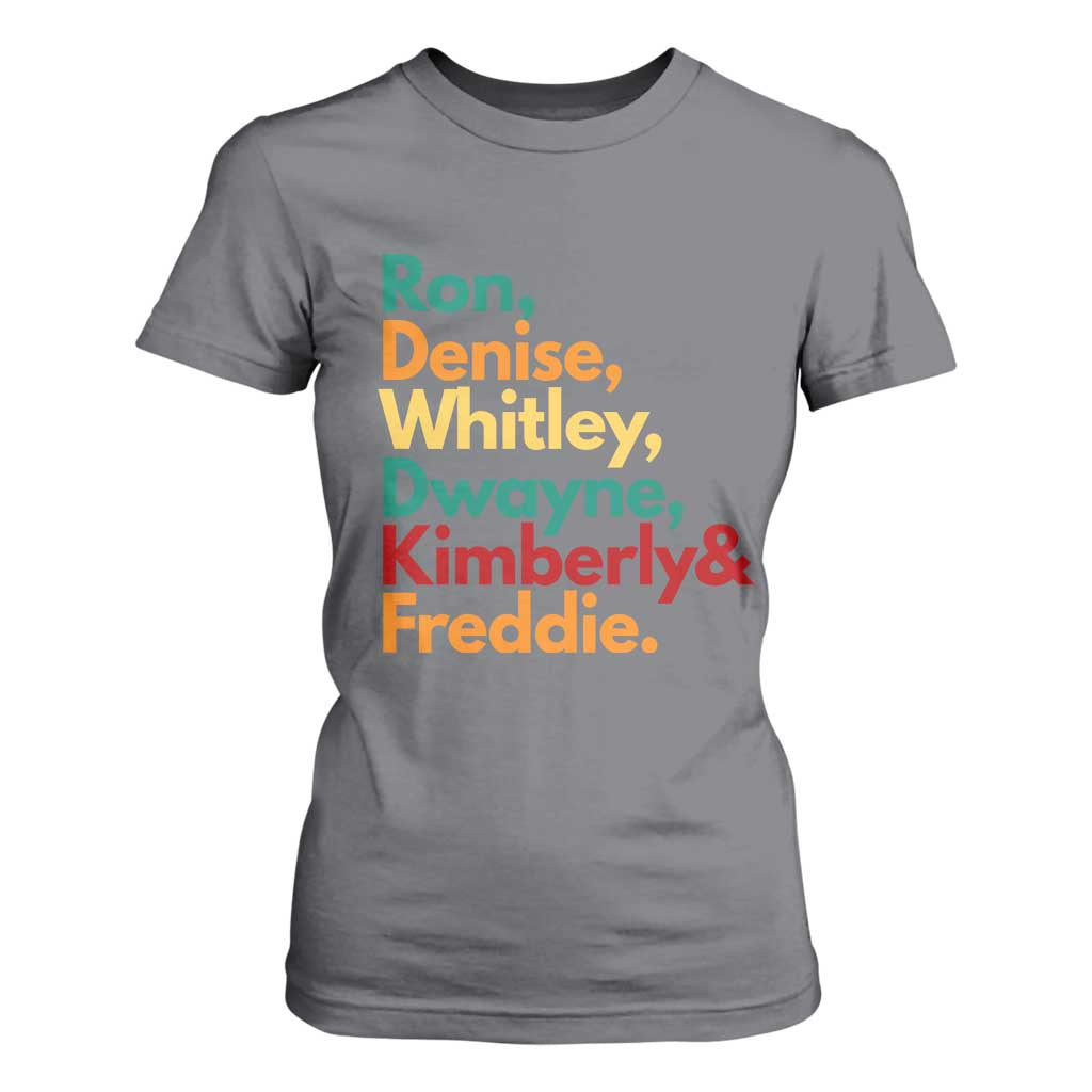90s Black Sitcom HBCU Culture Tribute T Shirt For Women Ron Denise Whitley Dwayne Kimberly Freddie TS02 Charcoal Print Your Wear