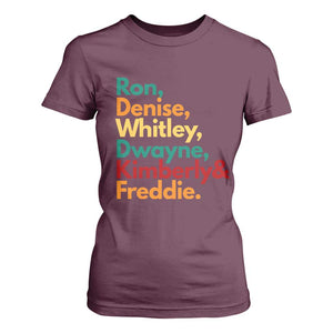90s Black Sitcom HBCU Culture Tribute T Shirt For Women Ron Denise Whitley Dwayne Kimberly Freddie TS02 Maroon Print Your Wear