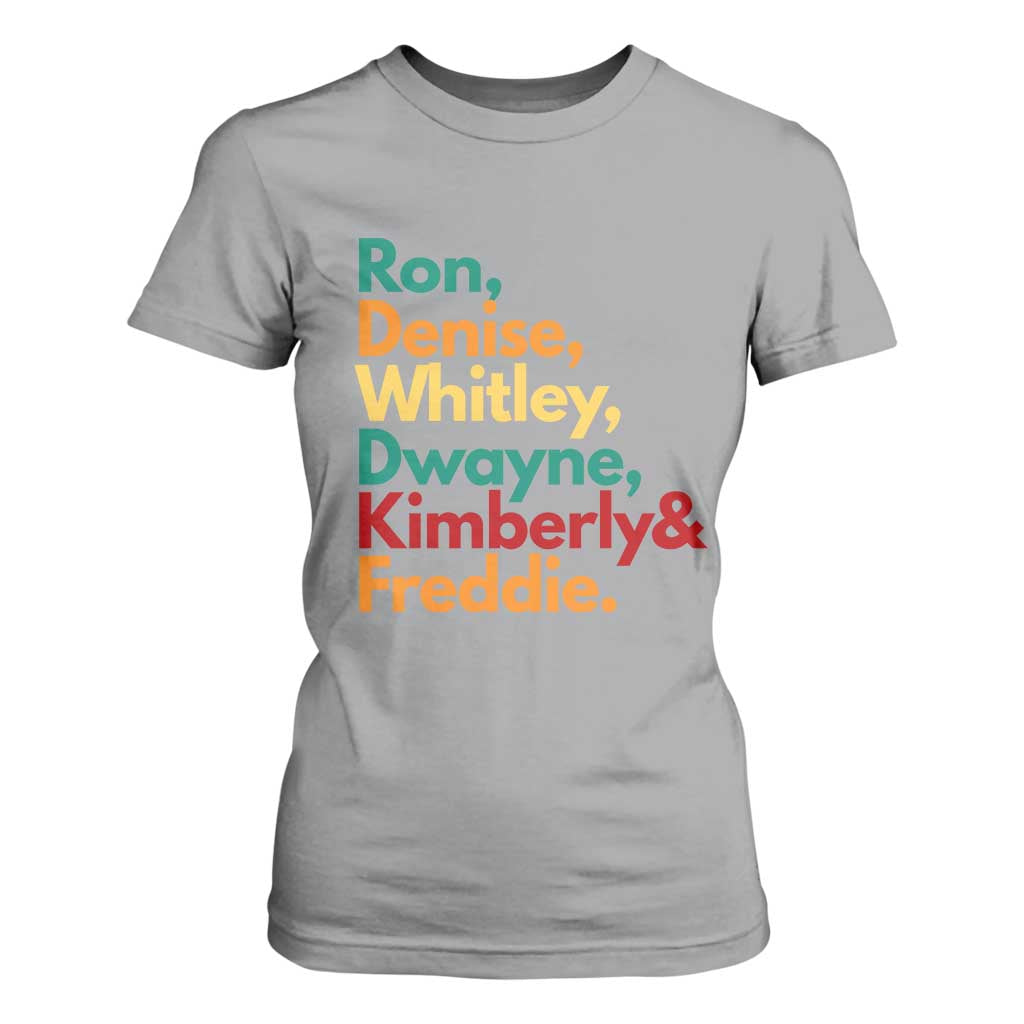 90s Black Sitcom HBCU Culture Tribute T Shirt For Women Ron Denise Whitley Dwayne Kimberly Freddie TS02 Sport Gray Print Your Wear