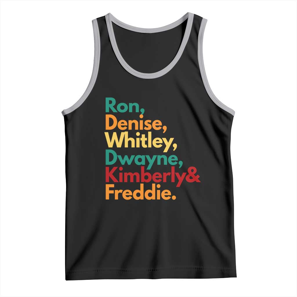 90s Black Sitcom HBCU Culture Tribute Tank Top Ron Denise Whitley Dwayne Kimberly Freddie TS02 Black Athletic Heather Print Your Wear