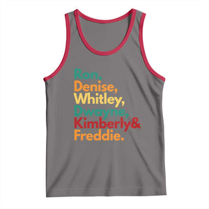 90s Black Sitcom HBCU Culture Tribute Tank Top Ron Denise Whitley Dwayne Kimberly Freddie TS02 Deep Heather Red Print Your Wear