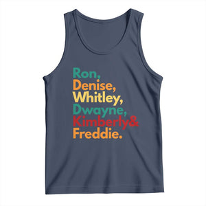 90s Black Sitcom HBCU Culture Tribute Tank Top Ron Denise Whitley Dwayne Kimberly Freddie TS02 Navy Print Your Wear