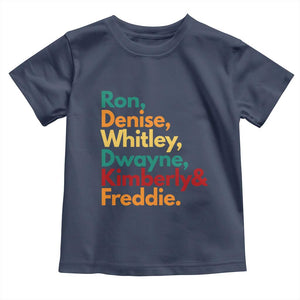 90s Black Sitcom HBCU Culture Tribute Toddler T Shirt Ron Denise Whitley Dwayne Kimberly Freddie TS02 Navy Print Your Wear