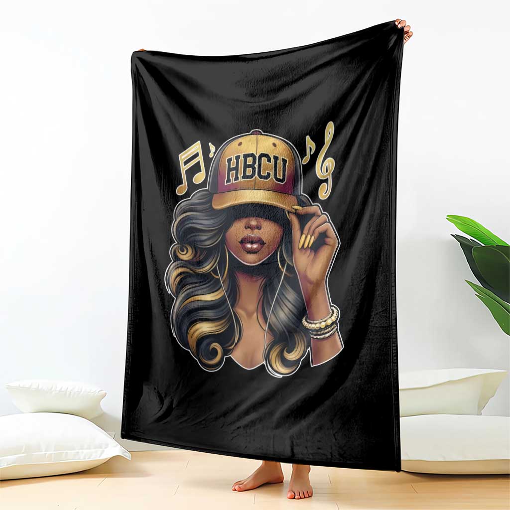 HBCU Queen Vibes Throw Blanket Melanin Music College Pride for Black Excellence Supporters TS02 Print Your Wear