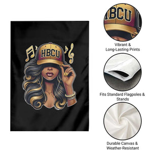 HBCU Queen Vibes Garden Flag Melanin Music College Pride for Black Excellence Supporters TS02 Print Your Wear