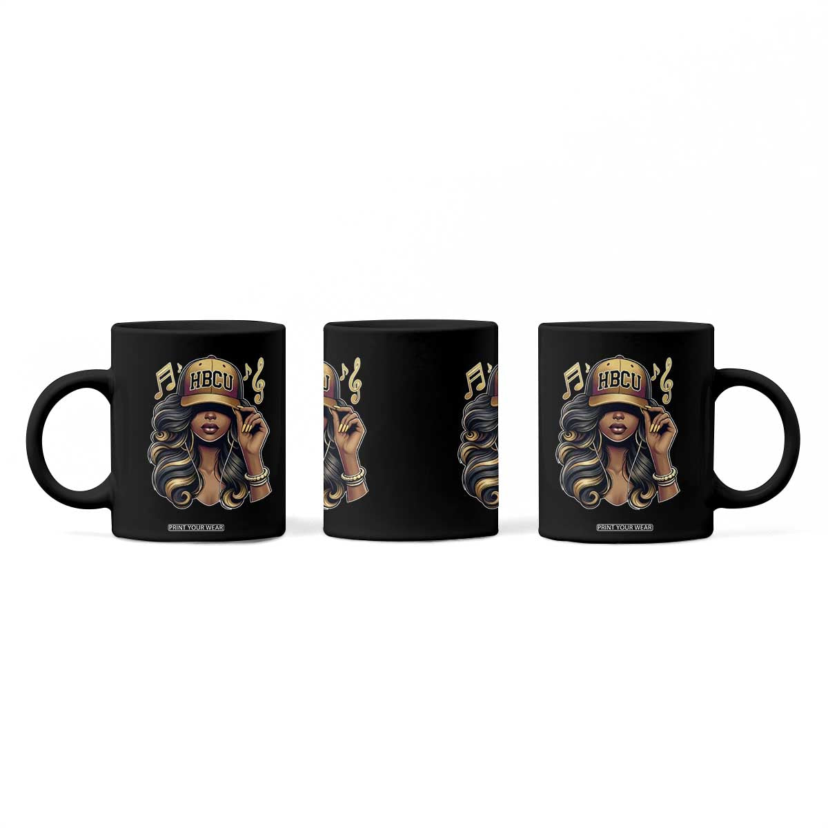 HBCU Queen Vibes Coffee Mug Melanin Music College Pride for Black Excellence Supporters TS02 Print Your Wear