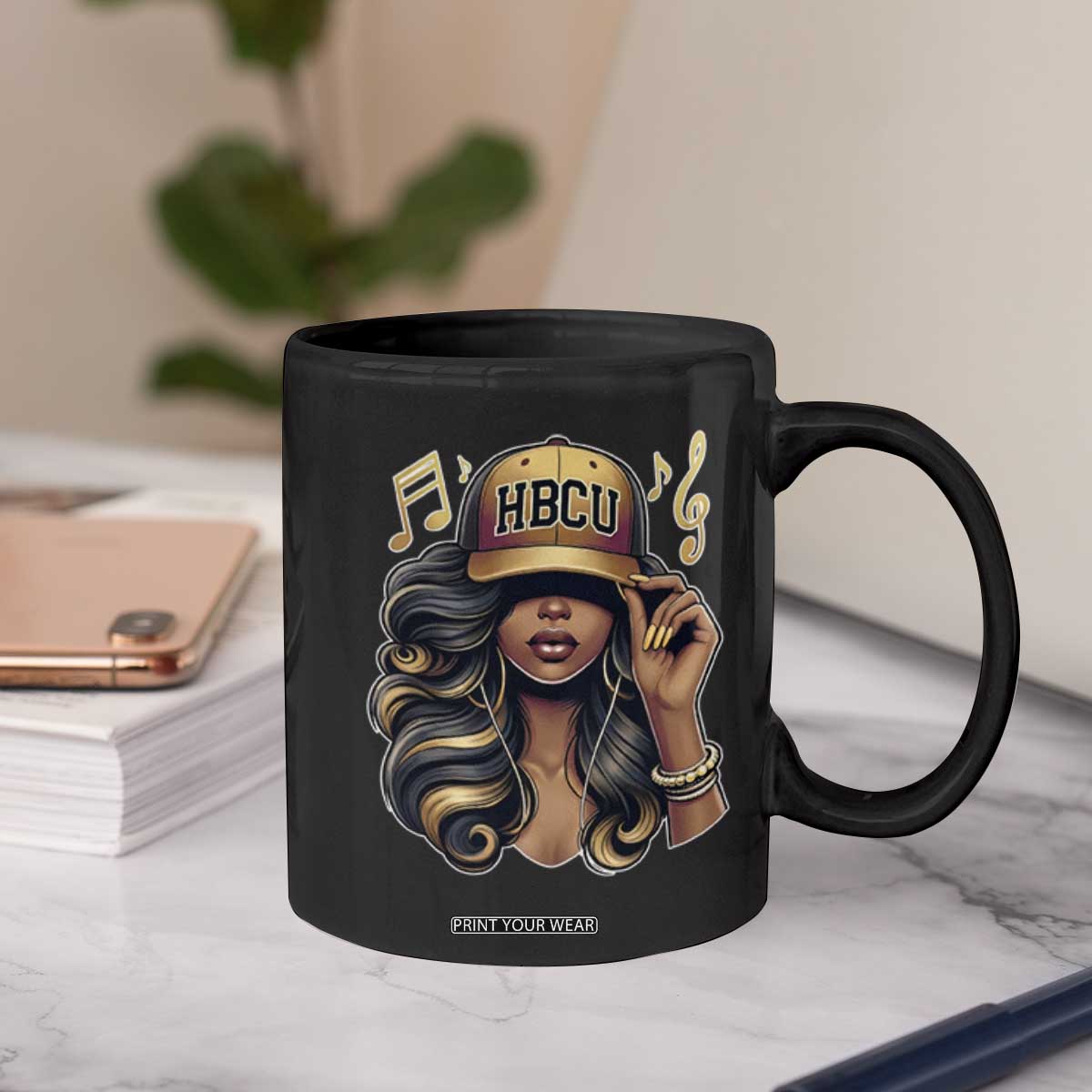 HBCU Queen Vibes Coffee Mug Melanin Music College Pride for Black Excellence Supporters TS02 Print Your Wear