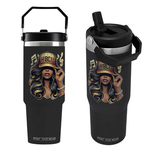 HBCU Queen Vibes Flip Straw Tumbler Melanin Music College Pride for Black Excellence Supporters TS02 One Size: 30 oz Black Print Your Wear