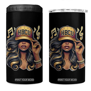 HBCU Queen Vibes 4 in 1 Can Cooler Tumbler Melanin Music College Pride for Black Excellence Supporters TS02 One Size: 16 oz Black Print Your Wear