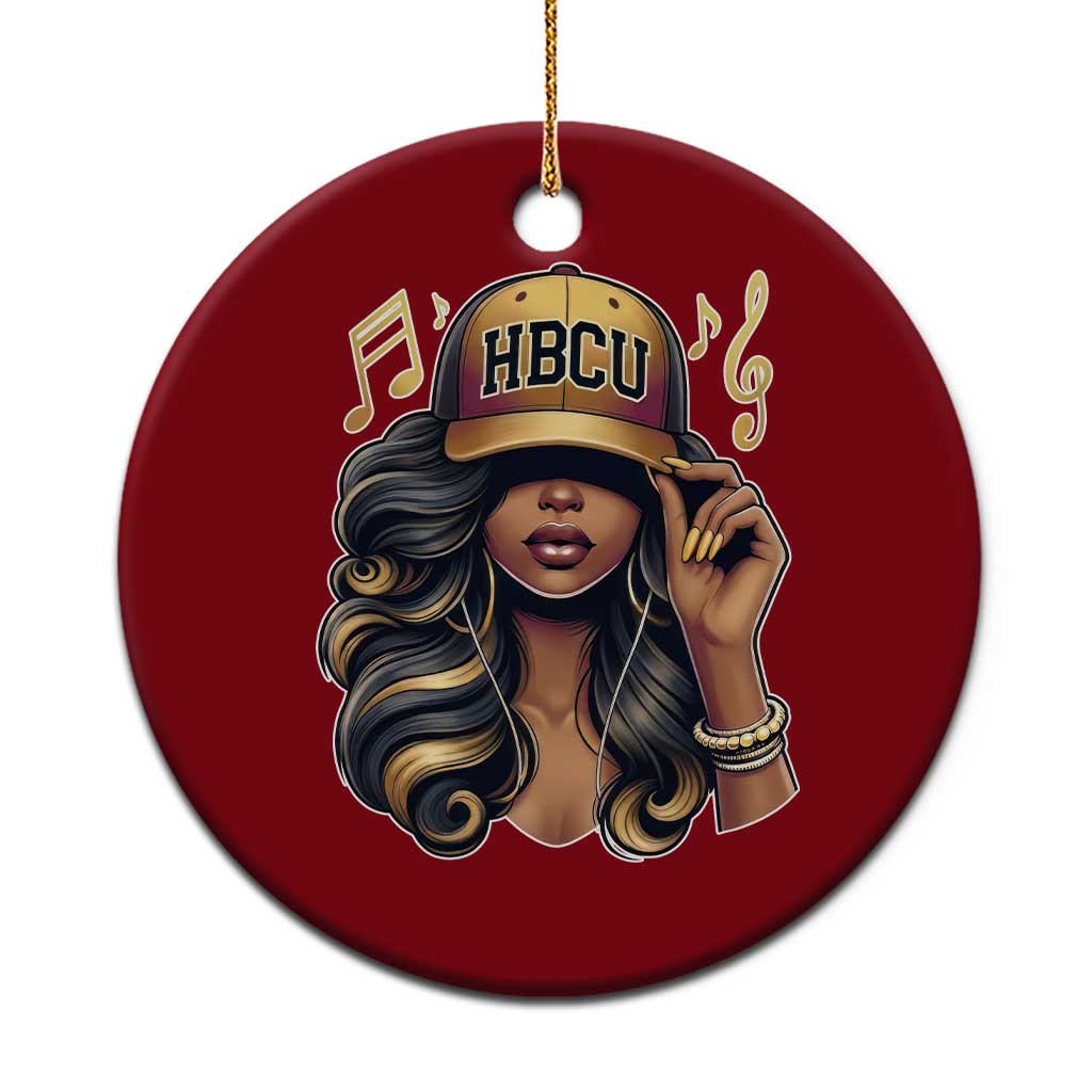 HBCU Queen Vibes Ceramic Ornament Melanin Music College Pride for Black Excellence Supporters TS02 1pc Red Print Your Wear
