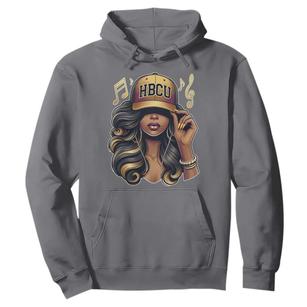 HBCU Queen Vibes Hoodie Melanin Music College Pride for Black Excellence Supporters TS02 Charcoal Print Your Wear
