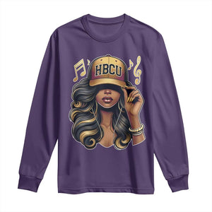 HBCU Queen Vibes Long Sleeve Shirt Melanin Music College Pride for Black Excellence Supporters TS02 Purple Print Your Wear