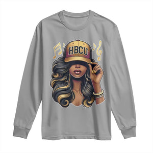 HBCU Queen Vibes Long Sleeve Shirt Melanin Music College Pride for Black Excellence Supporters TS02 Sport Gray Print Your Wear