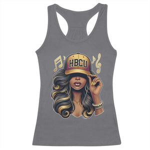HBCU Queen Vibes Racerback Tank Top Melanin Music College Pride for Black Excellence Supporters TS02 Charcoal Print Your Wear
