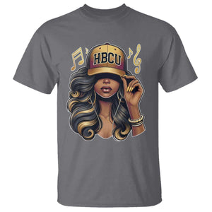 HBCU Queen Vibes T Shirt Melanin Music College Pride for Black Excellence Supporters TS02 Charcoal Print Your Wear