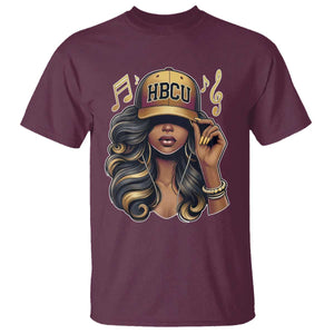 HBCU Queen Vibes T Shirt Melanin Music College Pride for Black Excellence Supporters TS02 Maroon Print Your Wear