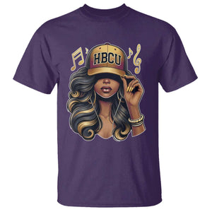 HBCU Queen Vibes T Shirt Melanin Music College Pride for Black Excellence Supporters TS02 Purple Print Your Wear