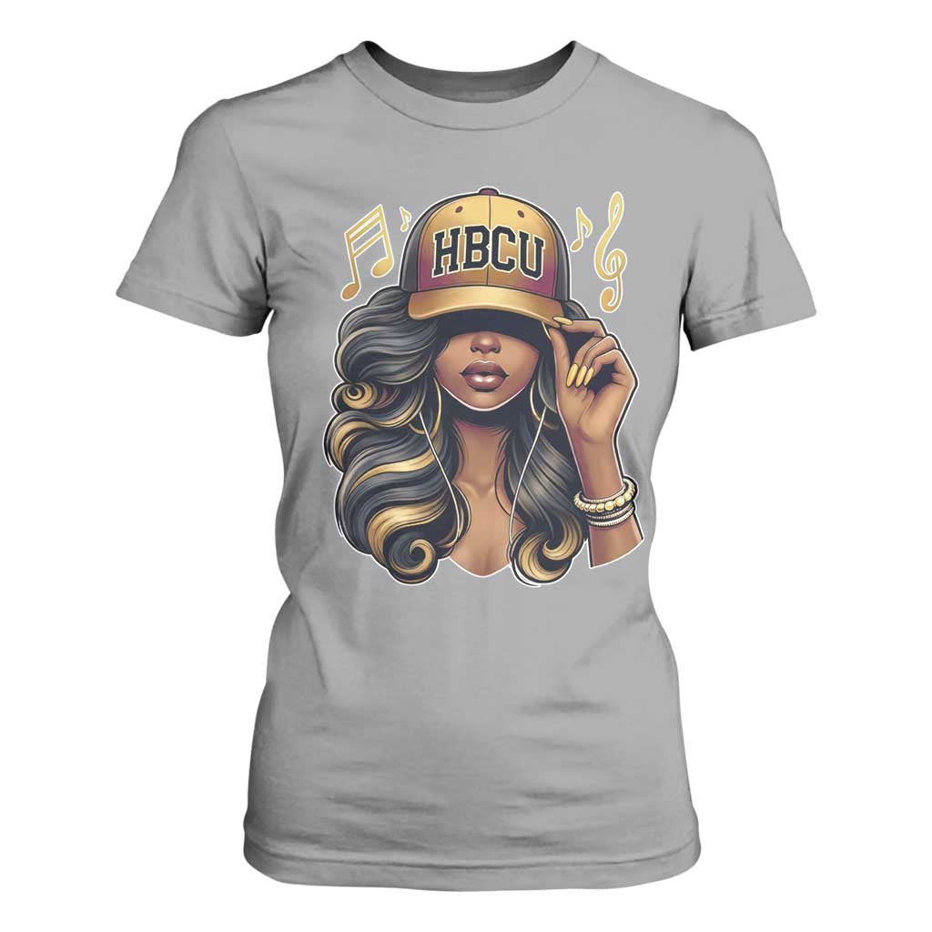 HBCU Queen Vibes T Shirt For Women Melanin Music College Pride for Black Excellence Supporters TS02 Sport Gray Print Your Wear