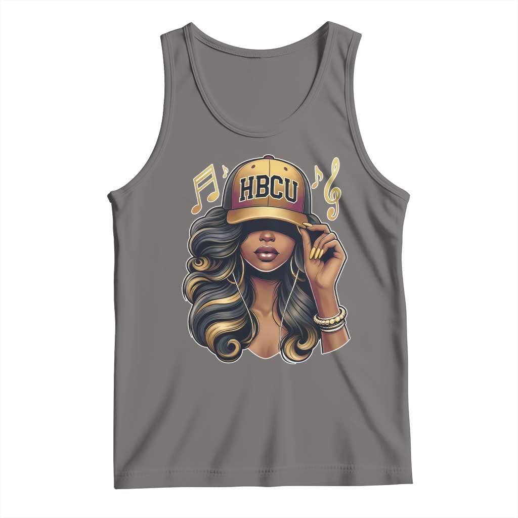 HBCU Queen Vibes Tank Top Melanin Music College Pride for Black Excellence Supporters TS02 Deep Heather Print Your Wear