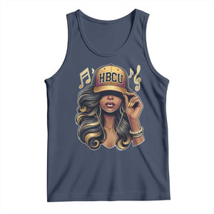 HBCU Queen Vibes Tank Top Melanin Music College Pride for Black Excellence Supporters TS02 Navy Print Your Wear