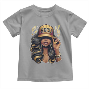 HBCU Queen Vibes Toddler T Shirt Melanin Music College Pride for Black Excellence Supporters TS02 Sport Gray Print Your Wear