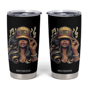 HBCU Queen Vibes Tumbler Cup Melanin Music College Pride for Black Excellence Supporters TS02 Black Print Your Wear