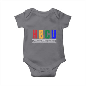 HBCU A History of Black Excellence Baby Onesie College Pride Statement Celebrating African American Achievement TS02 Charcoal Print Your Wear