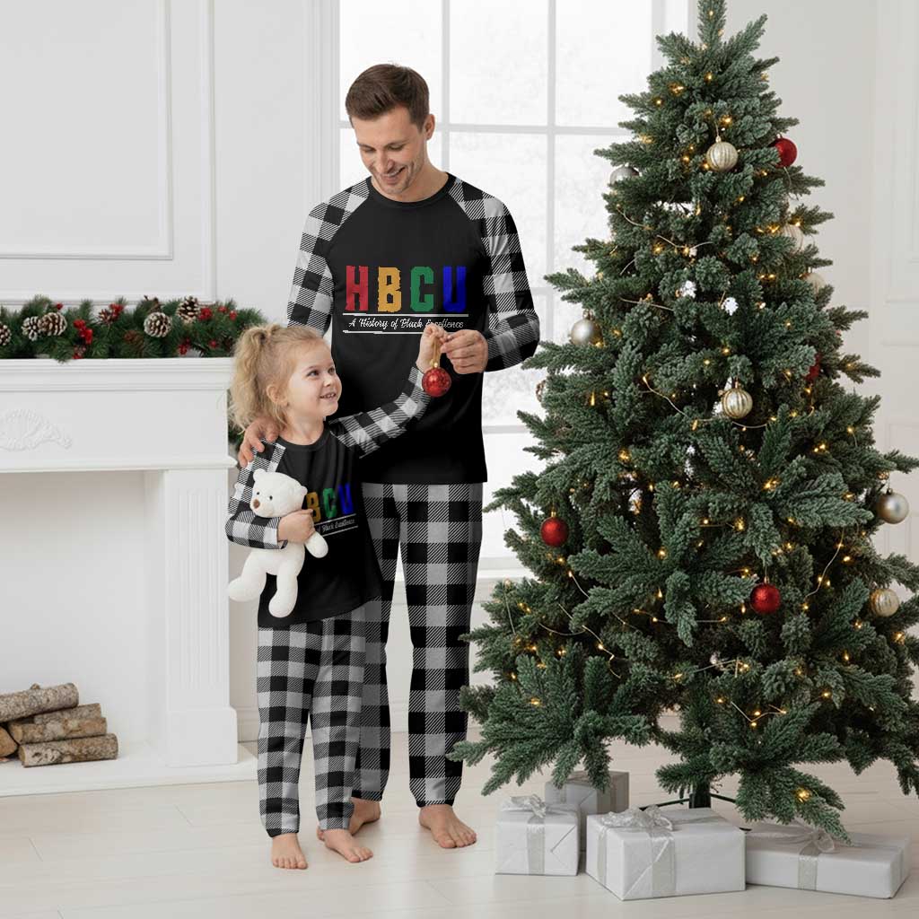 HBCU A History of Black Excellence Plaid Pajama Set College Pride Statement Celebrating African American Achievement TS02 White Plaid Print Your Wear