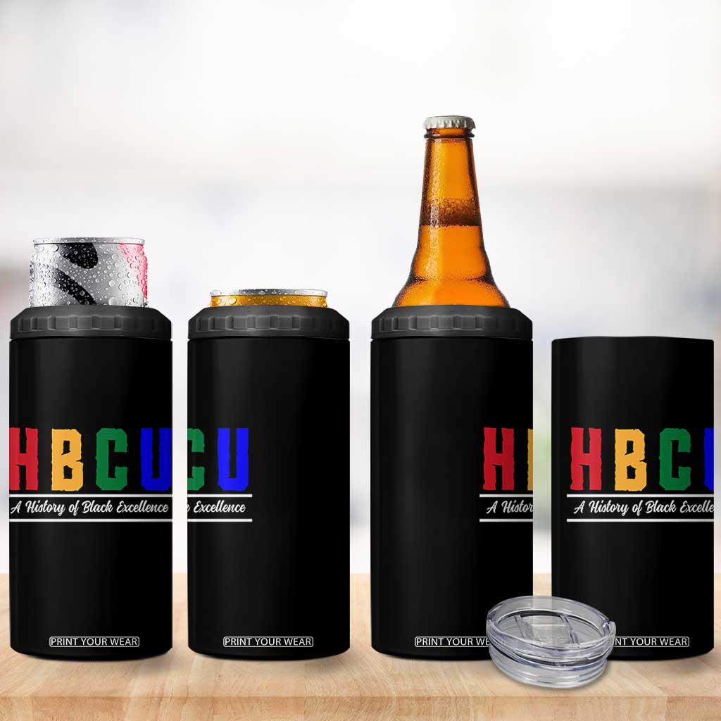 HBCU A History of Black Excellence 4 in 1 Can Cooler Tumbler College Pride Statement Celebrating African American Achievement TS02 Print Your Wear