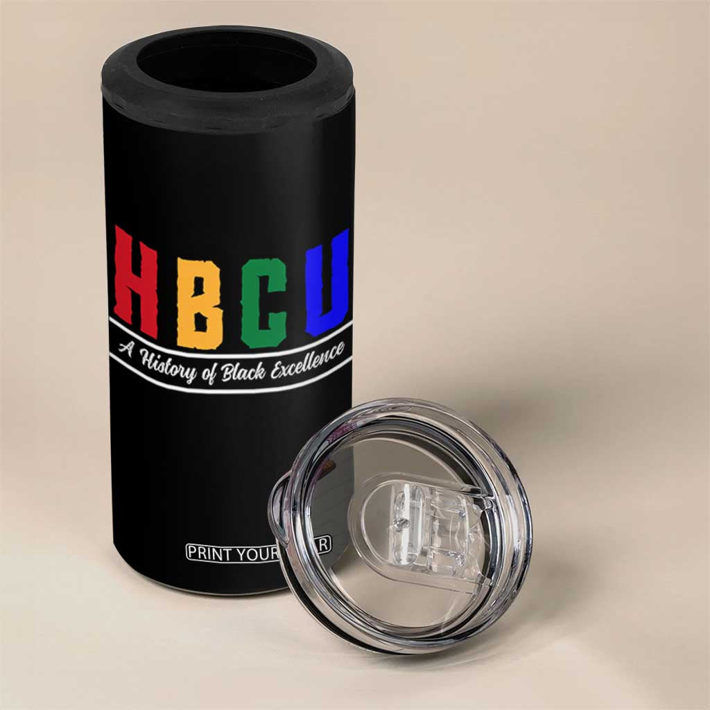 HBCU A History of Black Excellence 4 in 1 Can Cooler Tumbler College Pride Statement Celebrating African American Achievement TS02 Print Your Wear