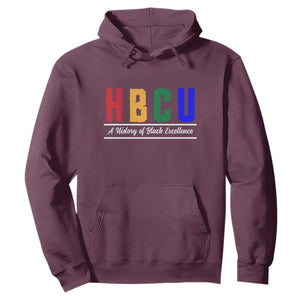 HBCU A History of Black Excellence Hoodie College Pride Statement Celebrating African American Achievement TS02 Maroon Print Your Wear
