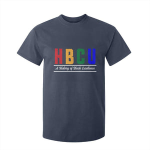 HBCU A History of Black Excellence T Shirt For Kid College Pride Statement Celebrating African American Achievement TS02 Navy Print Your Wear
