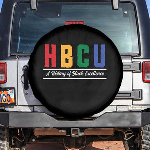 HBCU A History of Black Excellence Spare Tire Cover College Pride Statement Celebrating African American Achievement TS02 No hole Black Print Your Wear