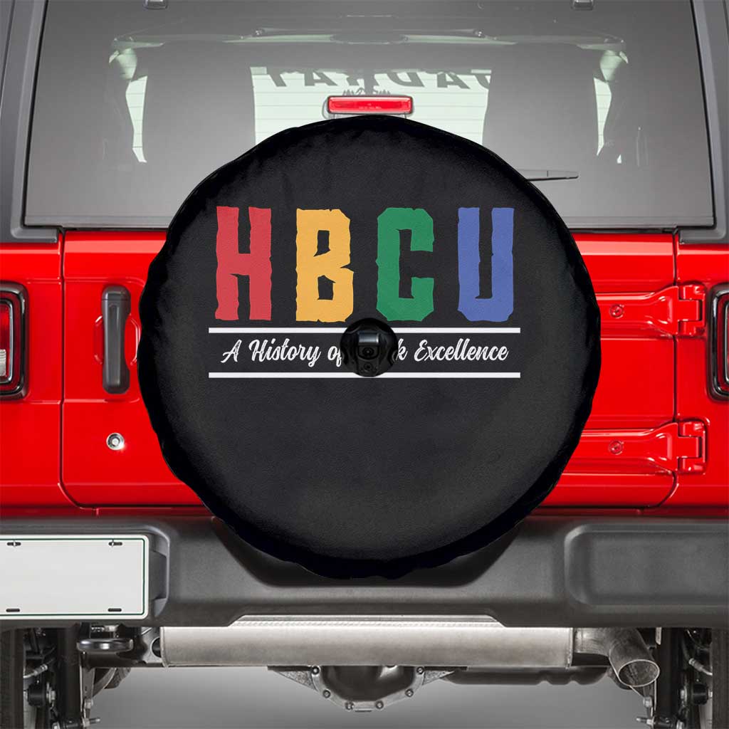HBCU A History of Black Excellence Spare Tire Cover College Pride Statement Celebrating African American Achievement TS02 Black Print Your Wear