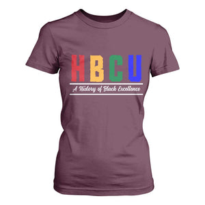 HBCU A History of Black Excellence T Shirt For Women College Pride Statement Celebrating African American Achievement TS02 Maroon Print Your Wear
