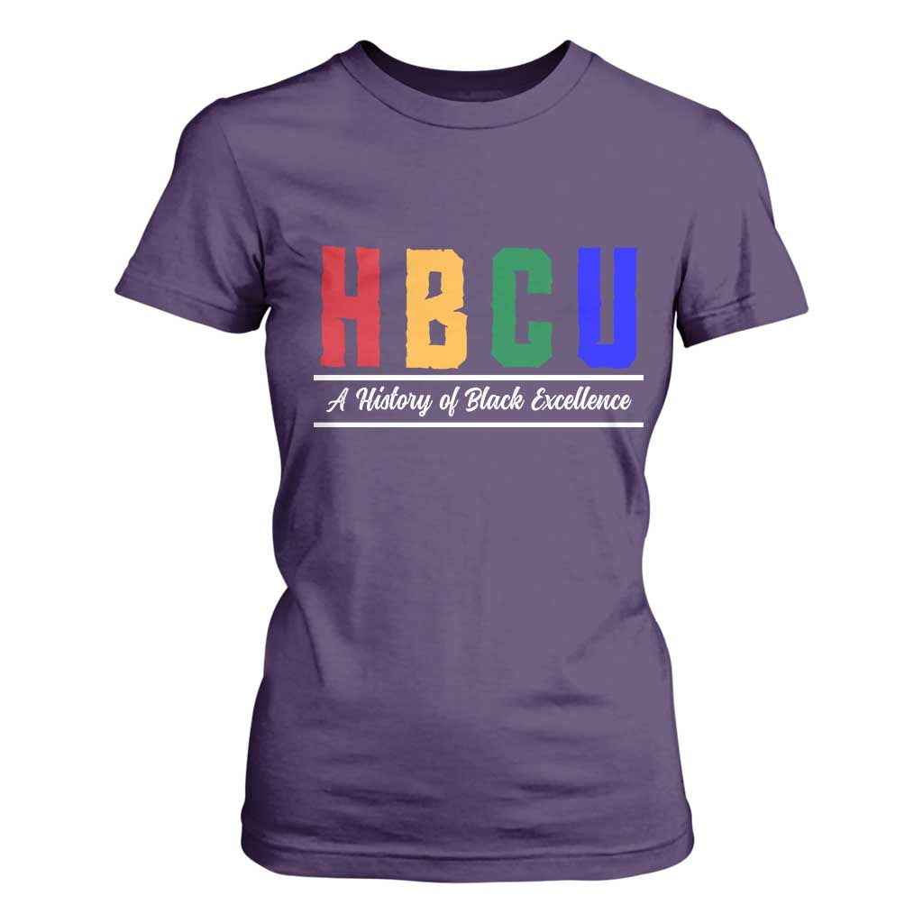 HBCU A History of Black Excellence T Shirt For Women College Pride Statement Celebrating African American Achievement TS02 Purple Print Your Wear