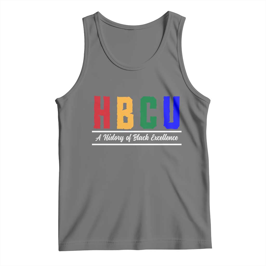 HBCU A History of Black Excellence Tank Top College Pride Statement Celebrating African American Achievement TS02 Black Heather Print Your Wear