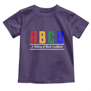 HBCU A History of Black Excellence Toddler T Shirt College Pride Statement Celebrating African American Achievement TS02 Purple Print Your Wear